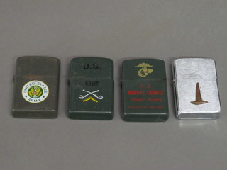 4 various Zippo commemorative lighters