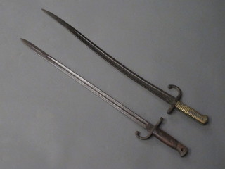 2 French chassepot bayonets, the blades corroded