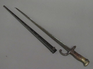 A chassepot bayonet complete with metal scabbard