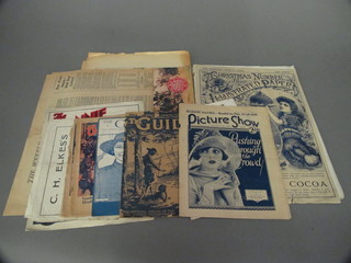 A Weekly Dispatch Sunday September 27 1801, a collection of  sheet music Bonnie Queen Mary and Charlie Chaplin's Smile, C.  H Elks Little Song for a Little Flock, 4 1930's editions of Guide,  1 edition of Picture Show 1926 and 1 edition of Illustrated Paper