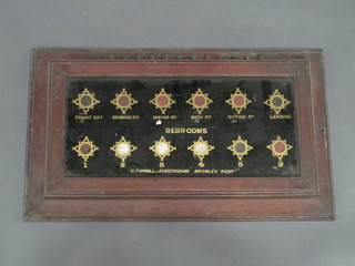 A servants indicator board by C Towell Electricians Bromley Kent 22"