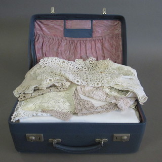 A case containing a collection of various linens