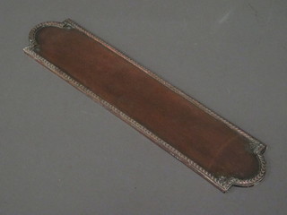 An arched gilt metal door finger plate 11 1/2"