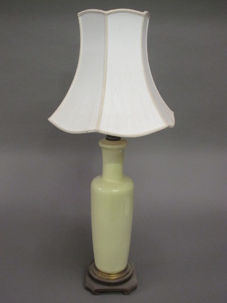 An Oriental style table lamp in the form of an urn 19"