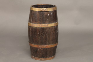 An oval coopered stick stand barrel 25"