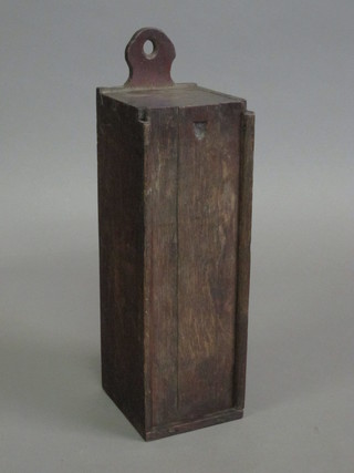 An 18th Century rectangular oak candle box 14"