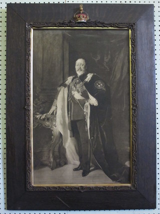 After Harold Speed, a monochrome print "Edward VII Wearing  the Uniform of a Field Marshall and The Robes of The Order of  the Garter" 23" x 14"