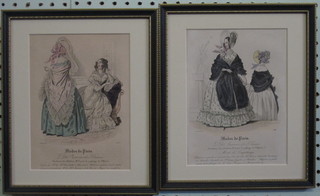 7 various 19th Century fashion plates contained in Hogarth  frames 8" x 6"