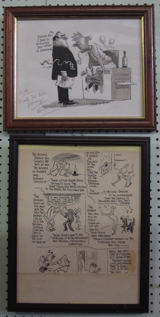 3 various framed cartoons