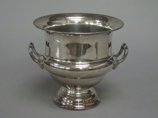 A silver plated twin handled wine cooler 8 1/2"