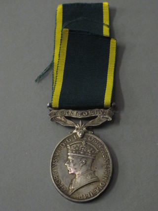 A George VI Territorial Efficiency medal to 2052418  Bombardier A W Cooper Royal Artillery