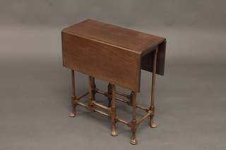 An 19th Century mahogany drop flap spiders leg tea table 22"