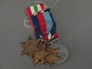 A group of 4 medals comprising 1939-45 Star, France and  Germany Star, Italy Star and British War medal