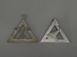 2 silver plated Masonic collar jewels - Mark Junior Warden and  Royal Arch Chapter