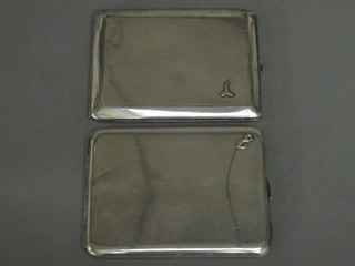 2 rectangular silver plated cigarette cases