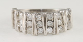 A lady's 9ct white gold dress ring set diamonds