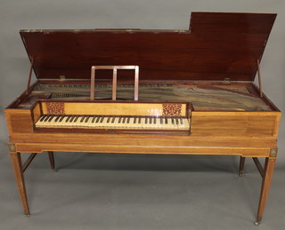 An 18th Century square piano by Muir Wood & Sons contained  in an inlaid mahogany case, raised on square tapering supports  65"  ILLUSTRATED