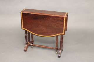 An Edwardian inlaid mahogany Sutherland table 24"