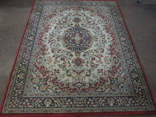 A grey ground machine made Persian style rug 93" x 64"