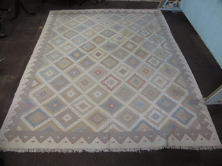 A white ground Kelim carpet 142" x 110"