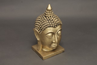 A resin portrait bust of a Buddha's head 23 1/2"