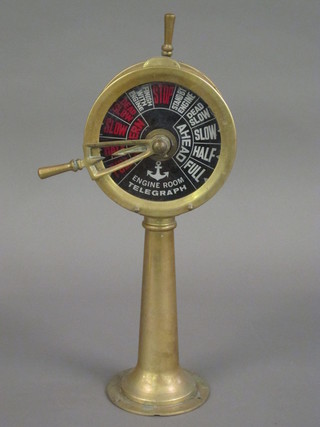 A yacht's brass telegraph, marked Engine Telegraph with 7" dial  ILLUSTRATED