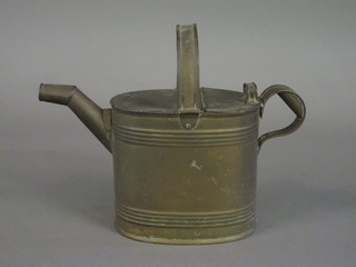 A 19th Century brass oval hotwater carrier