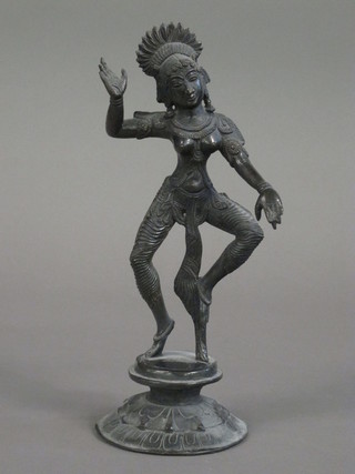 An Eastern bronze figure of a dancing bronze Deity 11"