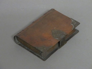 A 19th Century copper and brass trinket box in the form of a  book 5"