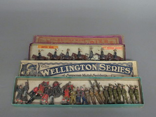 A boxed set of Britains toy soldiers - Cavalry Regiment together  with The Wellington Series box containing a collection of toy  soldiers