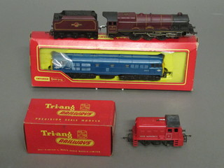 A Triang model dock yard shunter R.253, boxed, a Triang  double headed diesel R.357, boxed and a model locomotive of the Princess Royal