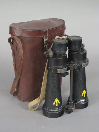 A pair of Naval issue Barr & Stroud binoculars 7 x CF41  complete with leather carrying case
