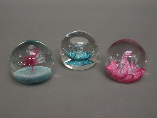 3 Caithness paperweights - Moonflower, Space Landing and  Matador, all boxed,