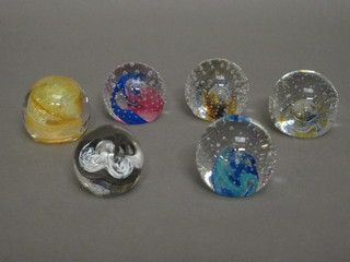 6 Caithness paperweights - Pastel, Reflections 92 x 2, Reflections  93, Moon Crystal, and Reflections 95