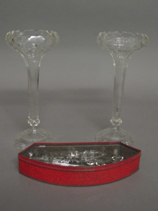 A pair of cut glass lustres 12"