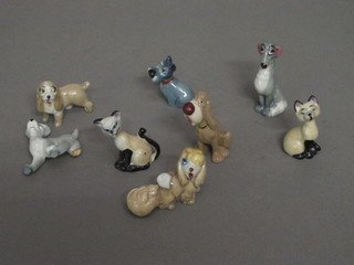 8 various Wade Lady and the Tramp figures - 1 f,