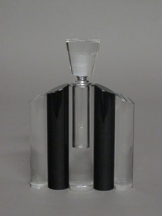 An Art Deco style glass scent bottle 7"