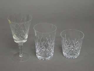 A collection of cut glass drinking glasses, tumblers etc