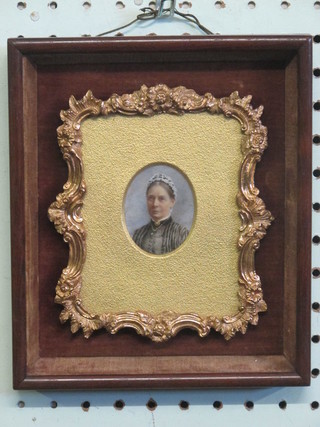 A Victorian portrait miniature of an elderly lady 2" oval