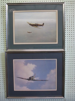 Coulson, a coloured print "Spitfire in Flight" and Anthony Hedges a coloured print "Spitfire in Flight" 11" x 14 1/2"