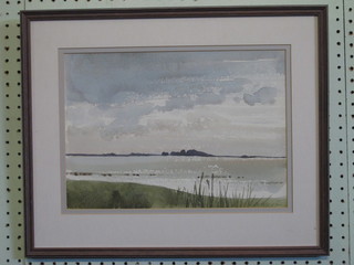 J M Marston, watercolour drawing "Solway Firth" 10" x 13 1/2"