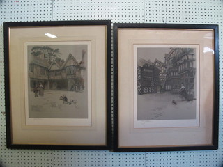 Cecil Aldin, a pair of signed coloured prints, "Old Manor House  and Old Manor House" 15" x 13"