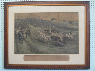 A set of 3 coloured racing prints "The Northampton Grand National Steeple chase 1840", plates 1, 2 and 3, 15" x 23 1/2"