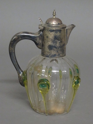 An Edwardian glass and silver mounted claret jug, Birmingham  1909  ILLUSTRATED