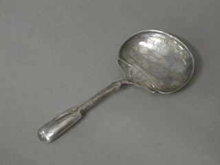 A William IV silver fiddle pattern caddy spoon, Birmingham  1824 by Joseph Willmore