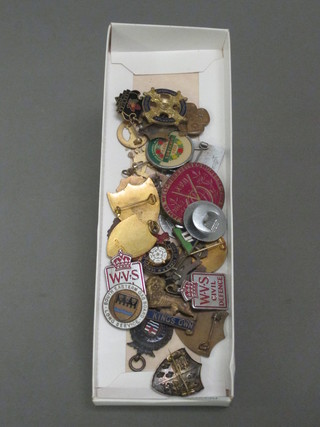 A collection of various enamelled badges