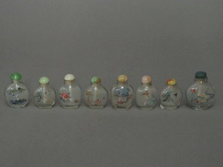 8 various interior painted snuff bottles