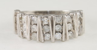 A lady's 9ct white gold dress ring set diamonds