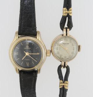 A lady's Vertex wristwatch contained in a gold case and a lady's Legend wristwatch