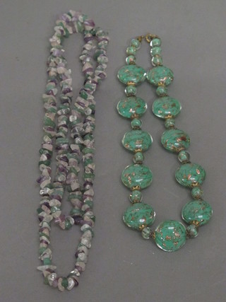 2 glass bead necklaces